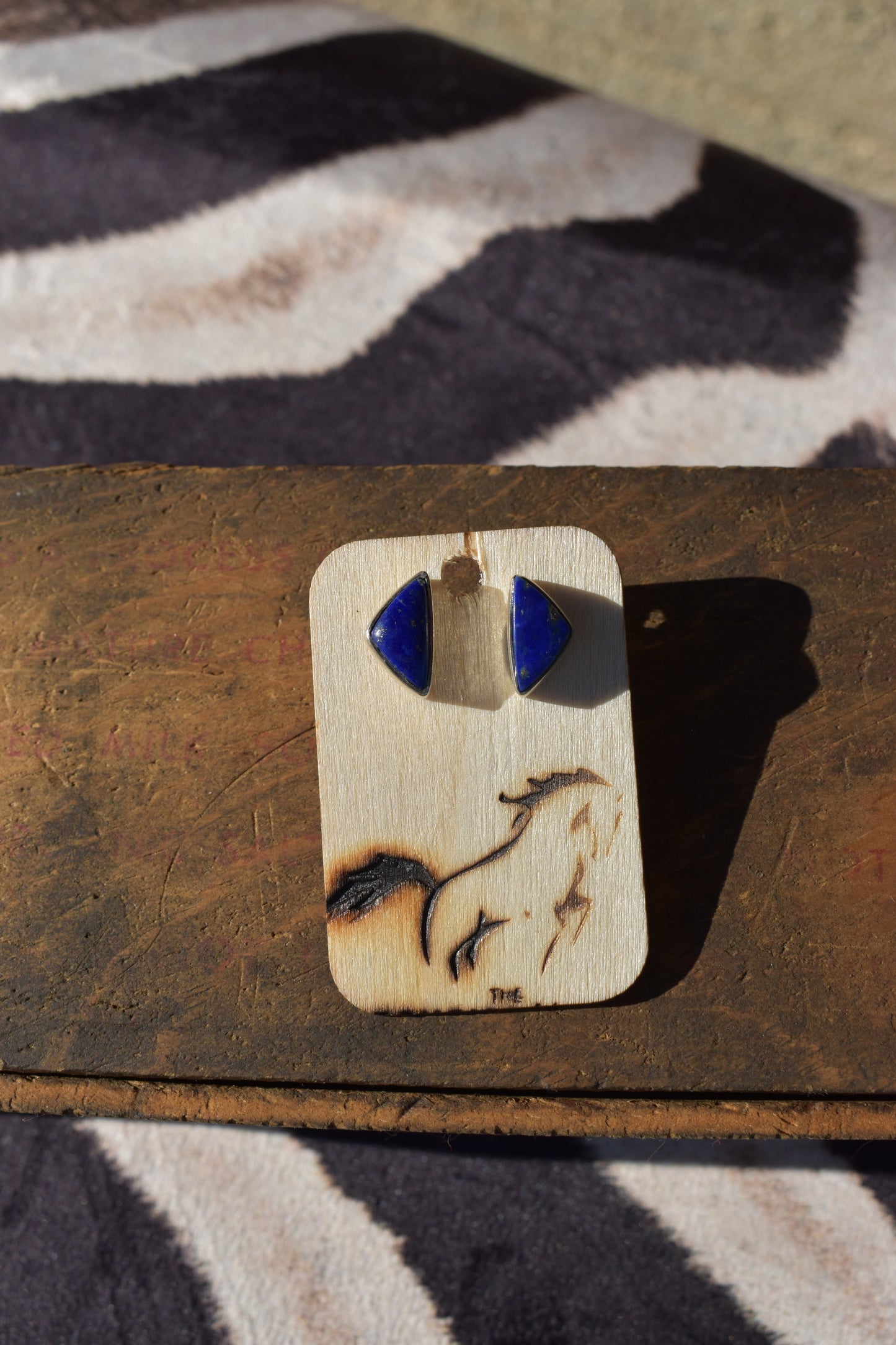Blue lapis studs