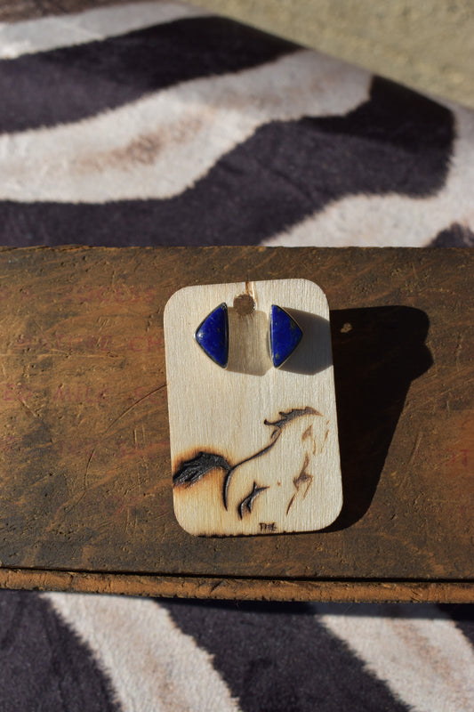 Blue lapis studs