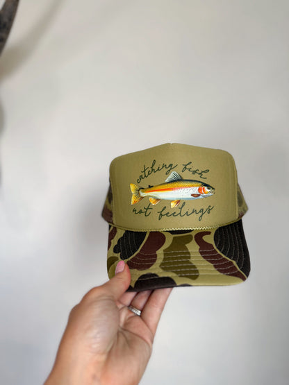 FISH NOT FEELINGS CAP: CAMO