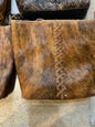 Cowhide X Braided Crossbody Purse