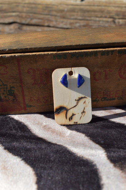 Blue lapis studs