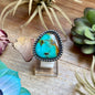 MJ Blue Turquoise Ring – Sterling Silver Adjustable Band
