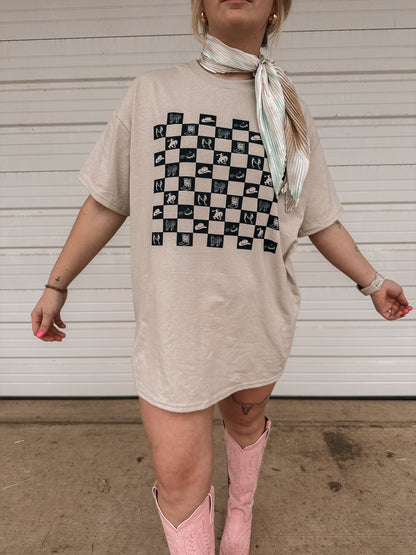 WESTERN CHECK TEE