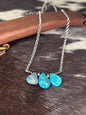 Turquoise Teardrop Chain Necklace