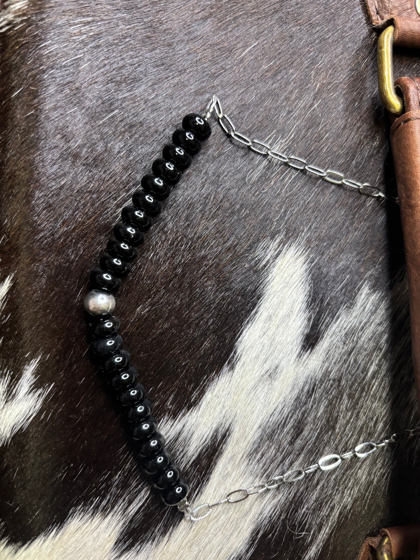 Black Onyx Paperclip Necklace