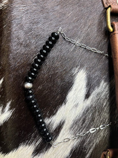 Black Onyx Paperclip Necklace