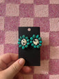 Turquoise + White Buffalo Clay earrings