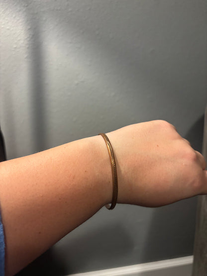 Copper stamped bangle