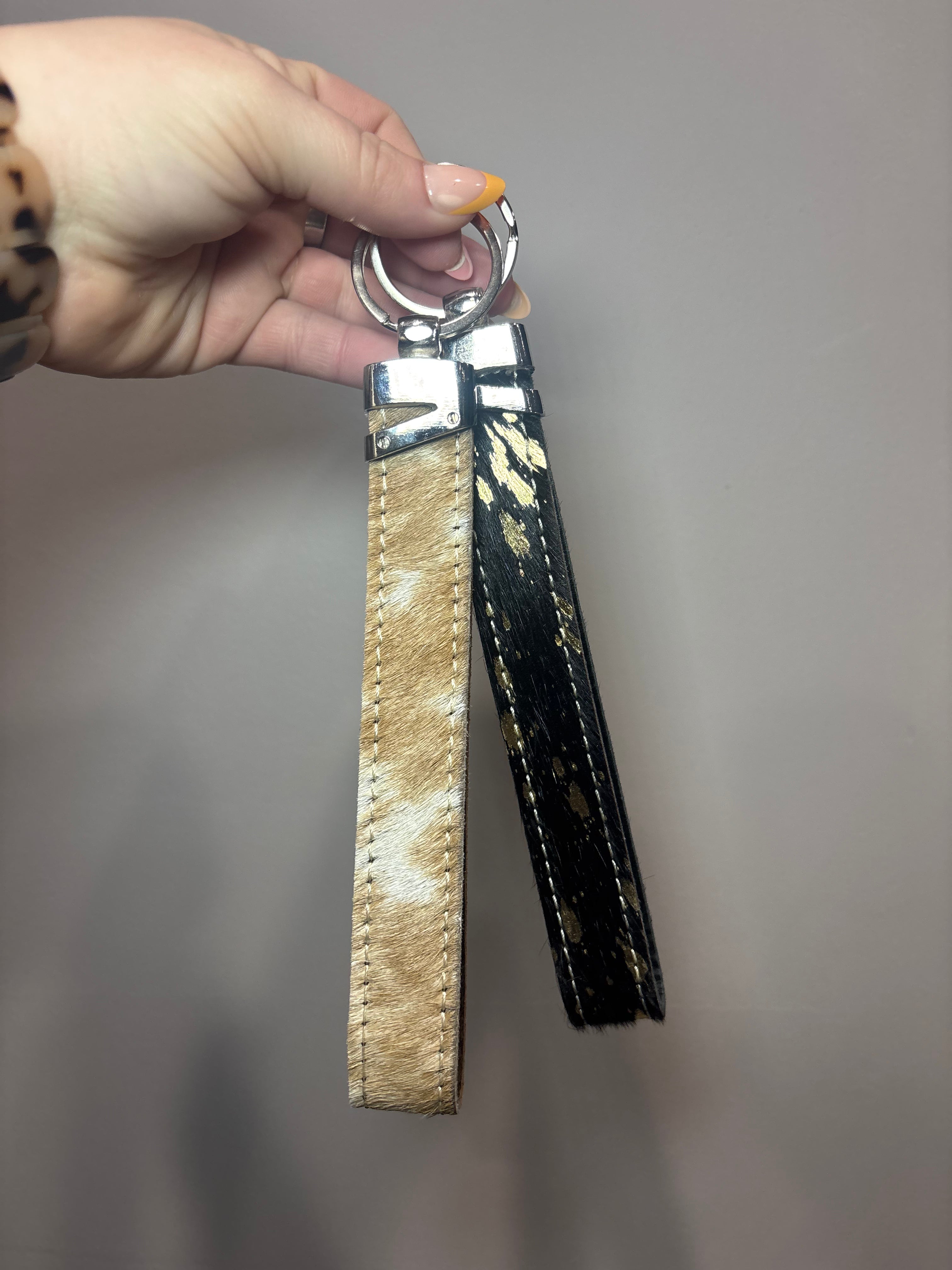 Cowhide keychain