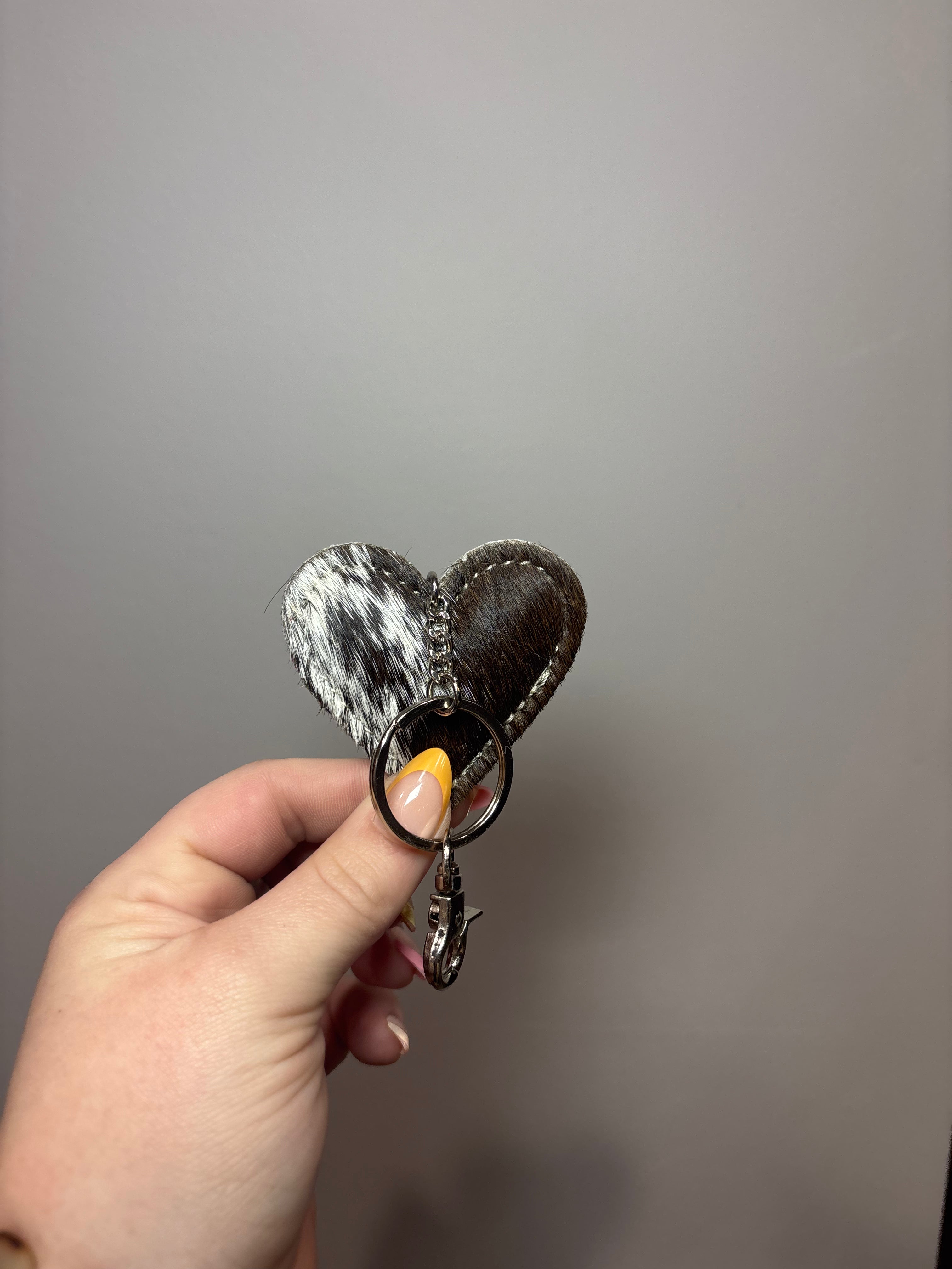 Heart Cowhide keychain