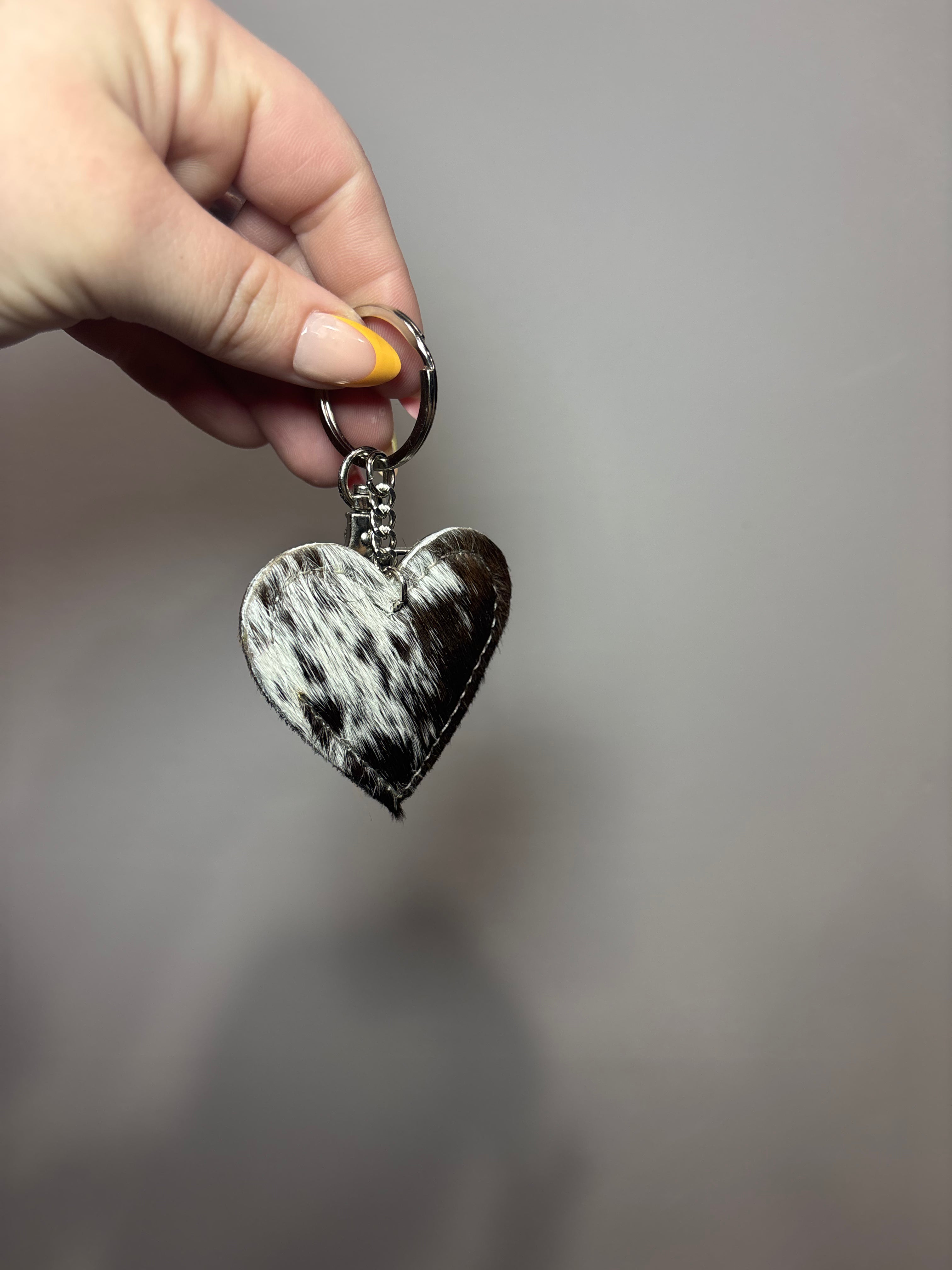 Heart Cowhide keychain