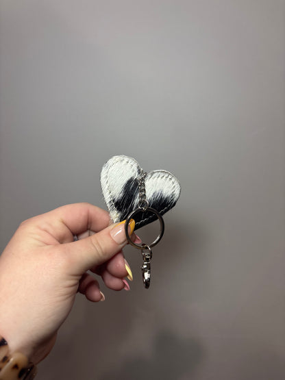 Heart Cowhide keychain