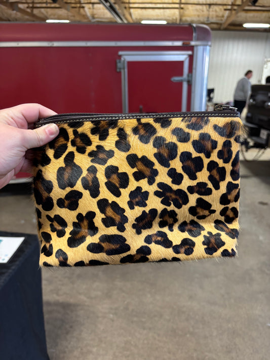 Cheetah hide pouch