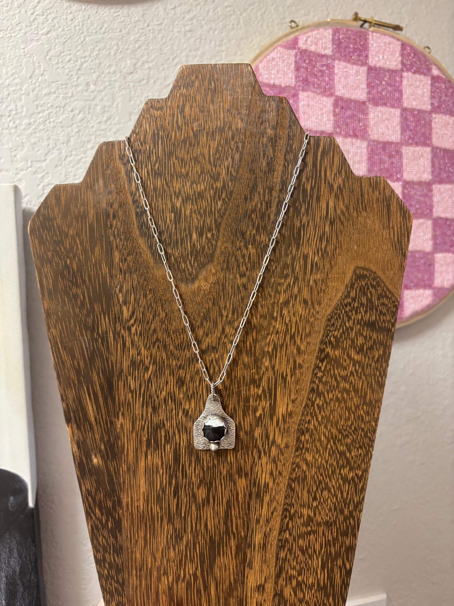 White Buffalo Ear tag Necklace