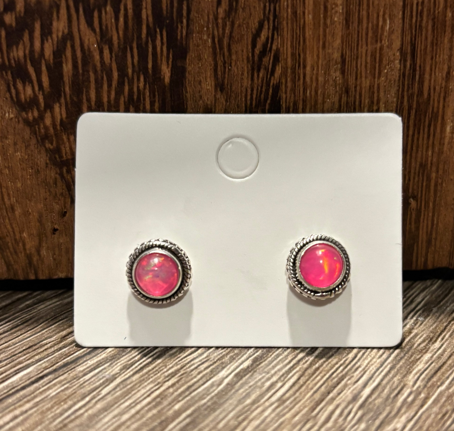 Pink Opal Studs