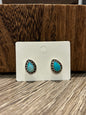 Blue Opal Teardrop Studs