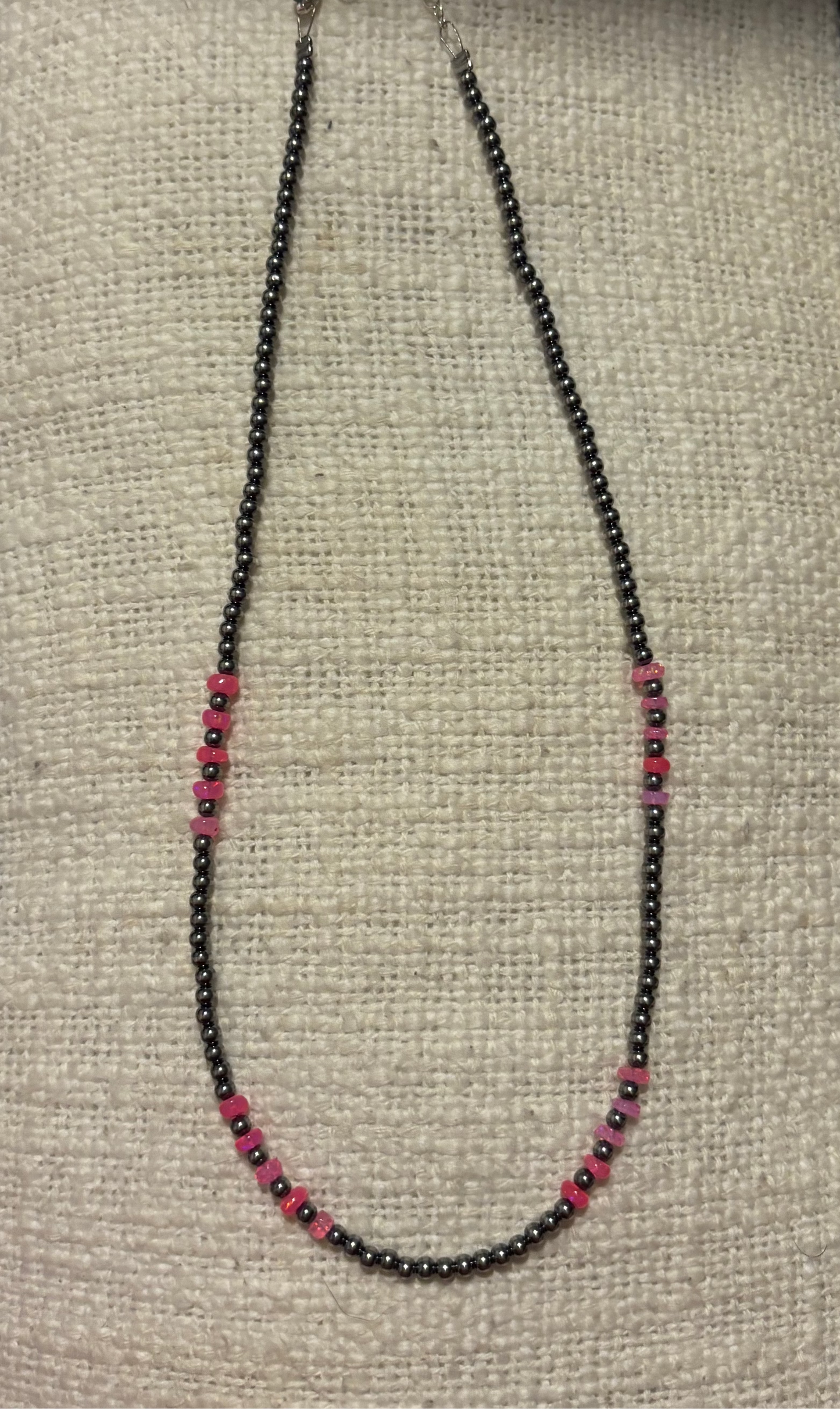 Pink Faceted Opal Necklace