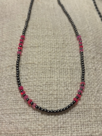 Pink Faceted Opal Necklace